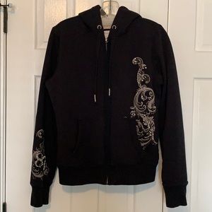 Aeropostale fur lined beaded hoodie.